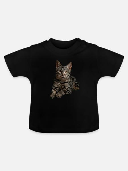 Egyptian Mau - Baby Bio-T-Shirt mit Rundhals - Schwarz