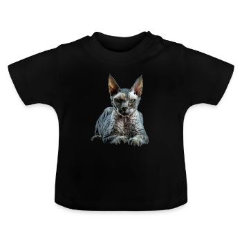 Devon Rex - T-shirt bio col rond Bébé - noir - Devant