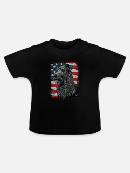 Schottischer Deerhound, Amerika Usa - Baby Bio-T-Shirt mit Rundhals - Schwarz