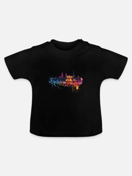 Menden (Sauerland) - Baby Bio-T-Shirt mit Rundhals - Schwarz