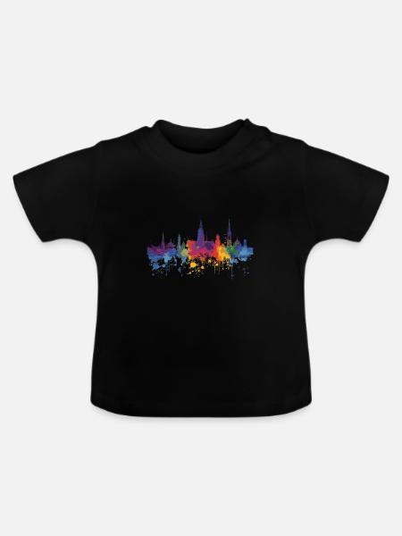 Rüsselsheim am Main - Baby Bio-T-Shirt mit Rundhals - Schwarz