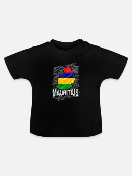 Mauritius - Baby Bio-T-Shirt mit Rundhals - Schwarz