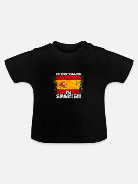 Spanien - Baby Bio-T-Shirt mit Rundhals - Schwarz