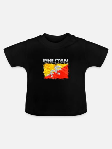 Bhutan - Baby Bio-T-Shirt mit Rundhals - Schwarz