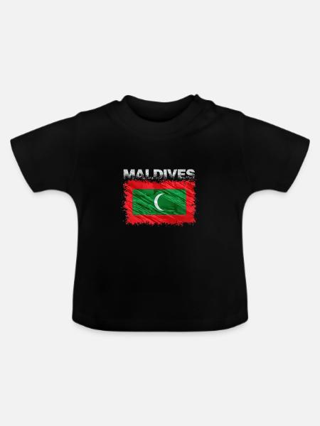 Malediven - Baby Bio-T-Shirt mit Rundhals - Schwarz