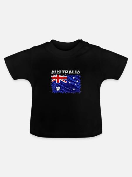 Australien - Baby Bio-T-Shirt mit Rundhals - Schwarz