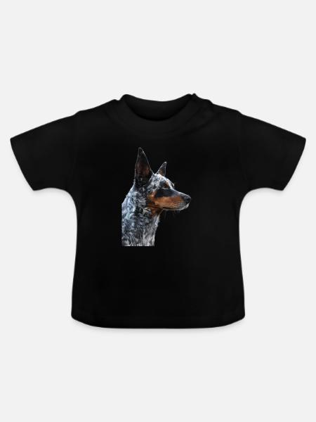 Australischer Treibhund - Baby Bio-T-Shirt mit Rundhals - Schwarz