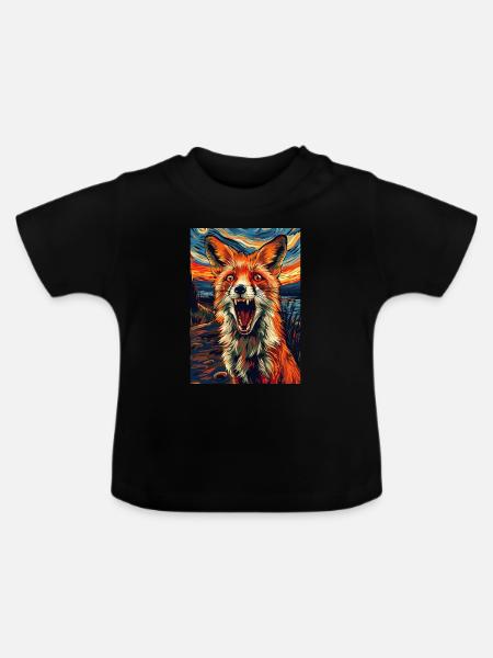 Fuchs - Baby Bio-T-Shirt mit Rundhals - Schwarz