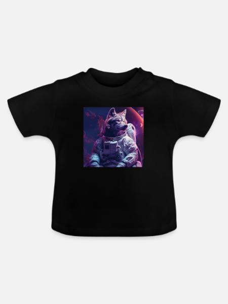 Wolf - Baby Bio-T-Shirt mit Rundhals - Schwarz