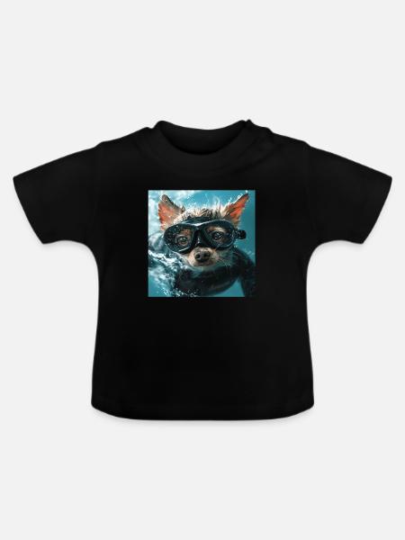 Hund - Baby Bio-T-Shirt mit Rundhals - Schwarz