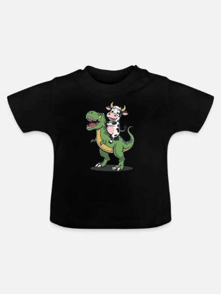 Kuh - Baby Bio-T-Shirt mit Rundhals - Schwarz