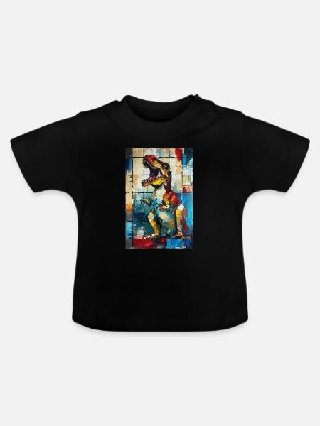T-Rex - Baby Bio-T-Shirt mit Rundhals - Schwarz