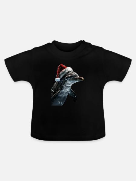 Delphin - Baby Bio-T-Shirt mit Rundhals - Schwarz