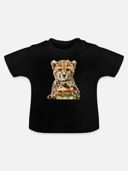 Gepard - Baby Bio-T-Shirt mit Rundhals - Schwarz