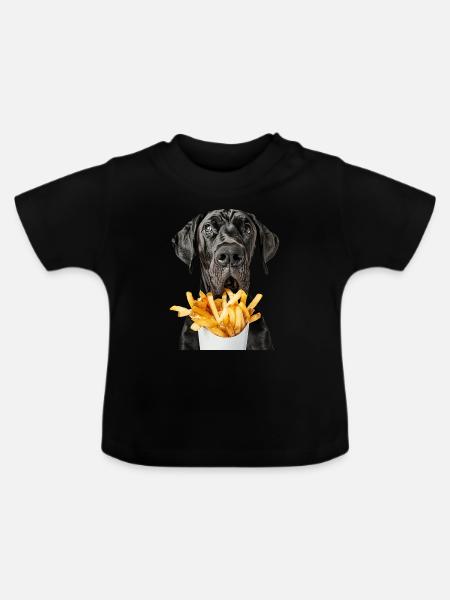 Deutsche Dogge - Baby Bio-T-Shirt mit Rundhals - Schwarz