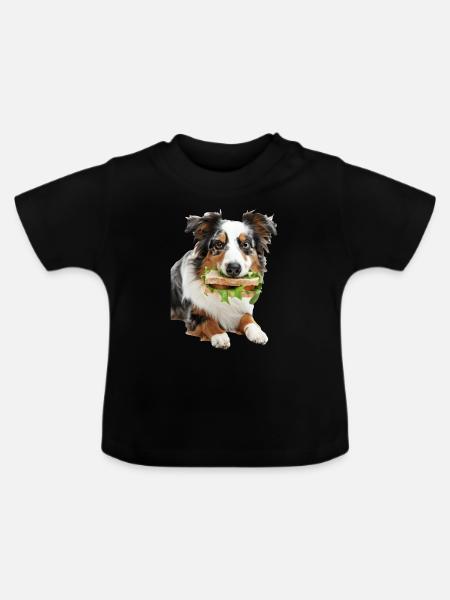 Australischer Schäferhund - Baby Bio-T-Shirt mit Rundhals - Schwarz