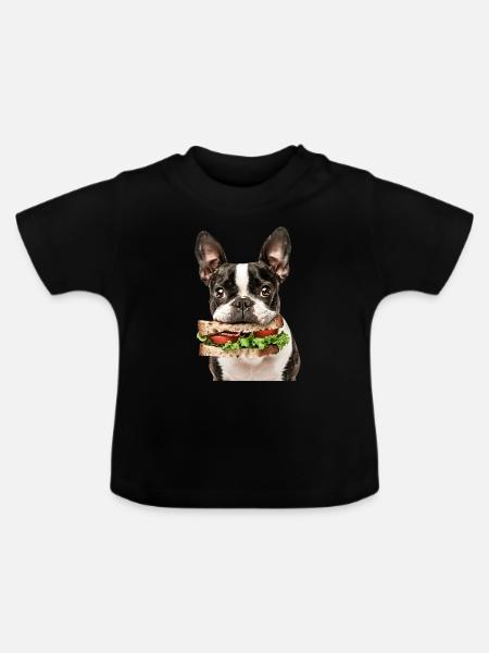 Boston Terrier - Baby Bio-T-Shirt mit Rundhals - Schwarz
