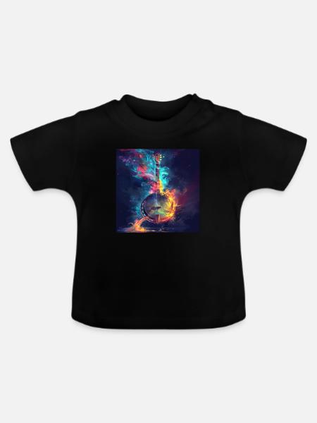 Banjo - Baby Bio-T-Shirt mit Rundhals - Schwarz