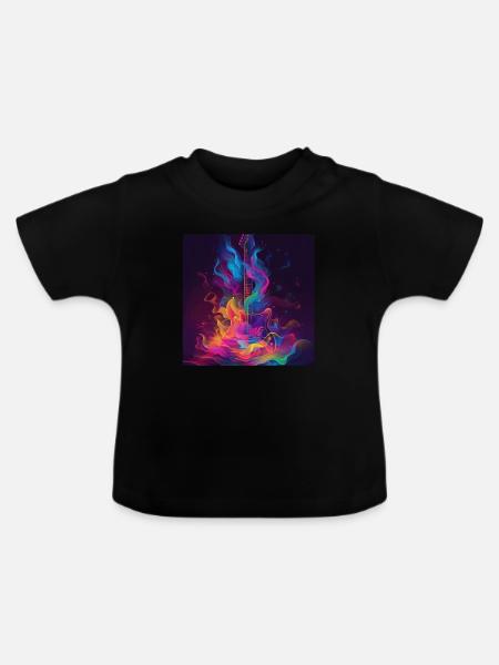 Gitarre - Baby Bio-T-Shirt mit Rundhals - Schwarz