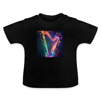 Harpe - T-shirt bio col rond Bébé - noir - Devant