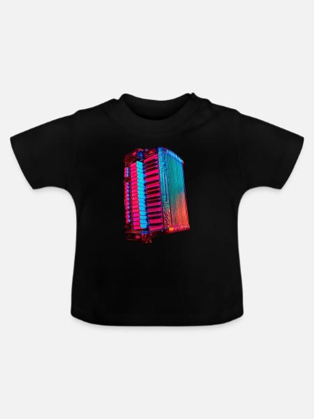 Akkordeon - Baby Bio-T-Shirt mit Rundhals - Schwarz