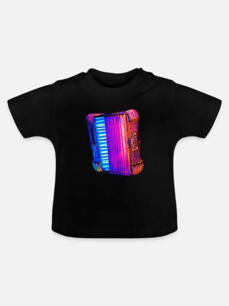 Akkordeon - Baby Bio-T-Shirt mit Rundhals - Schwarz