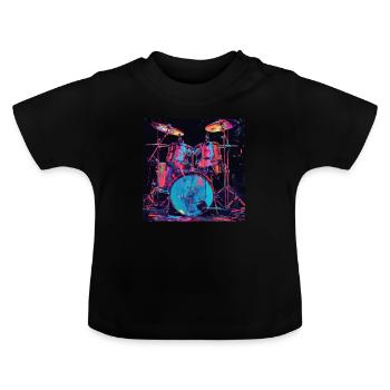 Percussion - T-shirt bio col rond Bébé - noir - Devant