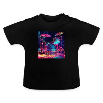 Percussion - T-shirt bio col rond Bébé - noir - Devant