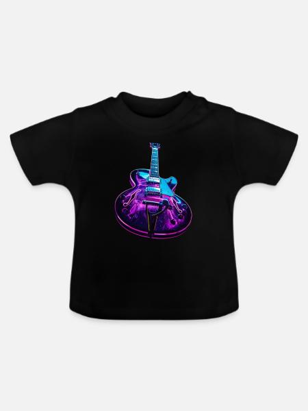 Gitarre - Baby Bio-T-Shirt mit Rundhals - Schwarz