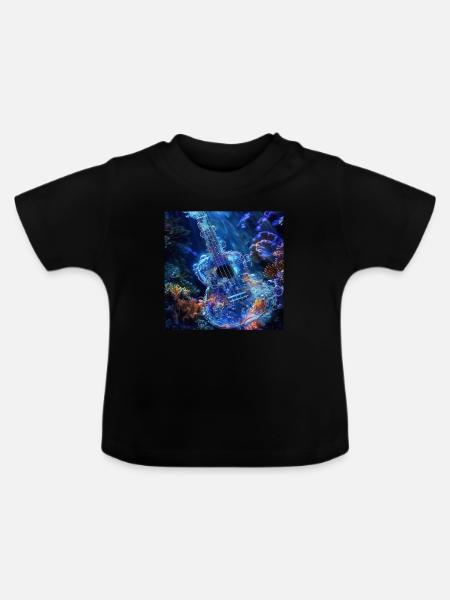 Ukulele - Baby Bio-T-Shirt mit Rundhals - Schwarz