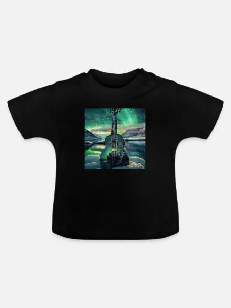 Ukulele - Baby Bio-T-Shirt mit Rundhals - Schwarz