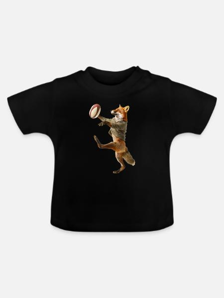 Fuchs - Baby Bio-T-Shirt mit Rundhals - Schwarz
