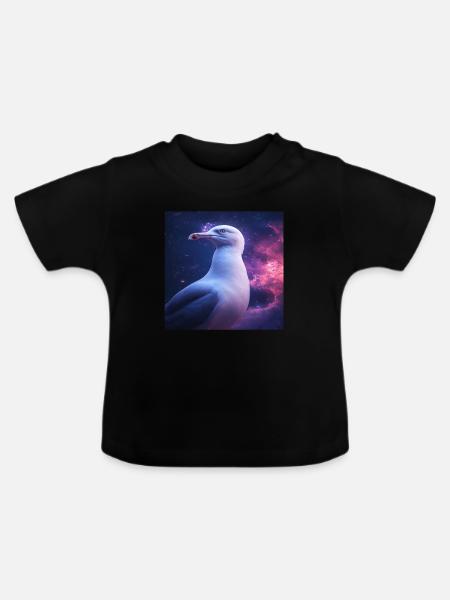 Möwe - Baby Bio-T-Shirt mit Rundhals - Schwarz