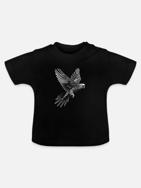 Sittiche - Baby Bio-T-Shirt mit Rundhals - Schwarz