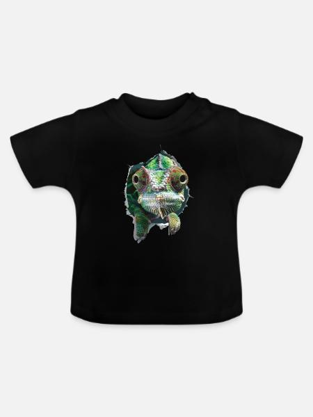Chamäleon - Baby Bio-T-Shirt mit Rundhals - Schwarz