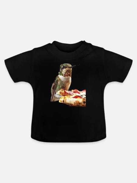 Kolibri - Baby Bio-T-Shirt mit Rundhals - Schwarz