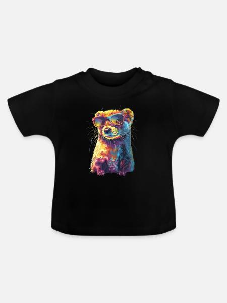 Wiesel - Baby Bio-T-Shirt mit Rundhals - Schwarz