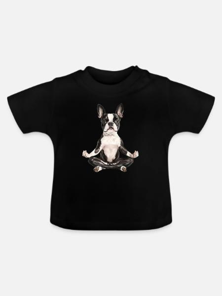 Boston Terrier - Baby Bio-T-Shirt mit Rundhals - Schwarz