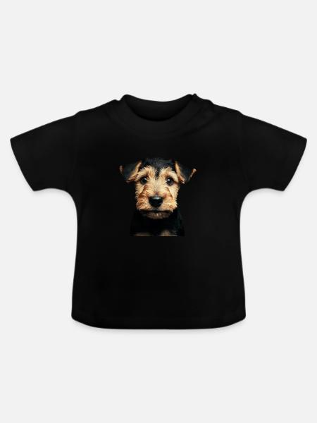 Airedale Terrier - Baby Bio-T-Shirt mit Rundhals - Schwarz