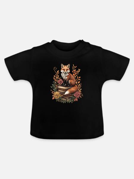 Fuchs - Baby Bio-T-Shirt mit Rundhals - Schwarz
