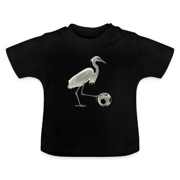 Reiher Vogel - Baby Bio-T-Shirt mit Rundhals - Schwarz - Vorne