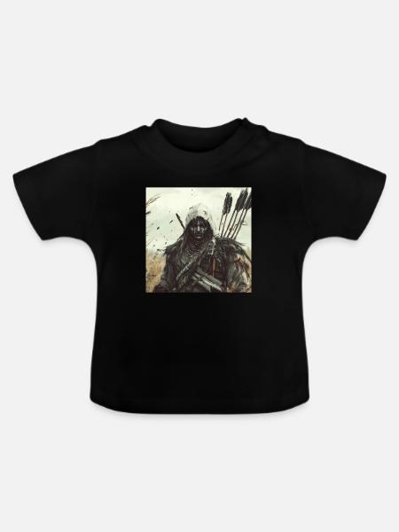 Indisch - Baby Bio-T-Shirt mit Rundhals - Schwarz