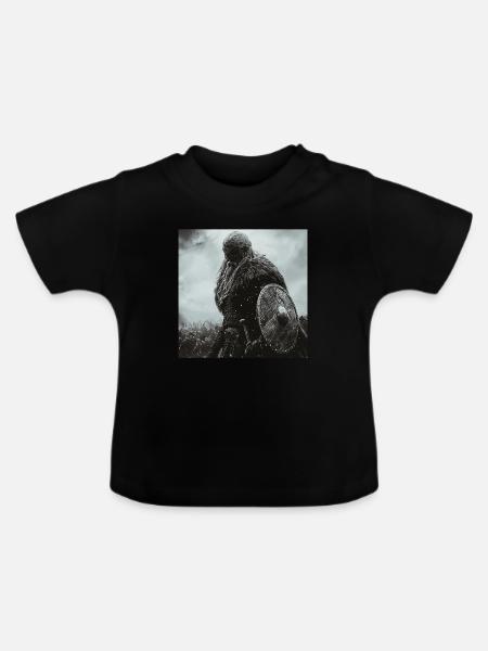 Wikinger - Baby Bio-T-Shirt mit Rundhals - Schwarz
