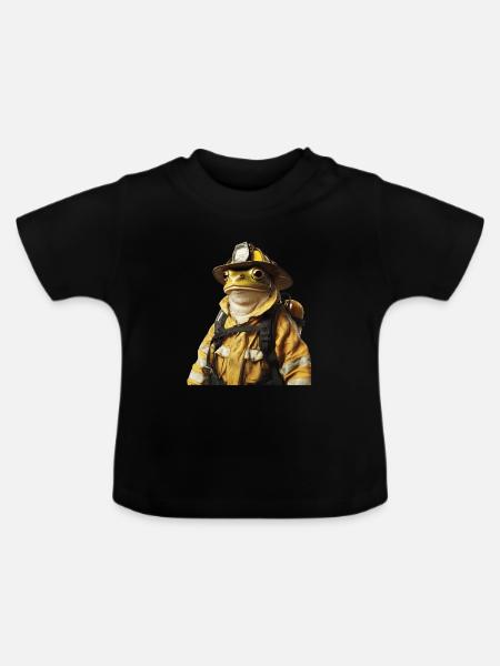 Frosch - Baby Bio-T-Shirt mit Rundhals - Schwarz