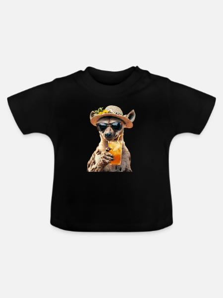 Hyäne - Baby Bio-T-Shirt mit Rundhals - Schwarz