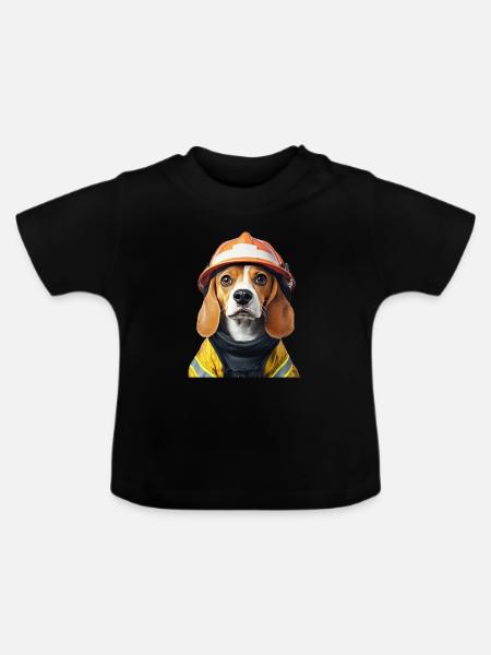 Beagle - Baby Bio-T-Shirt mit Rundhals - Schwarz