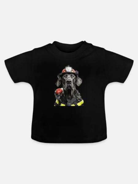 Deutsche Dogge - Baby Bio-T-Shirt mit Rundhals - Schwarz