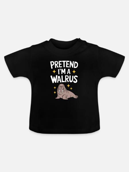 Walross - Baby Bio-T-Shirt mit Rundhals - Schwarz