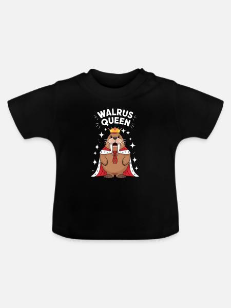 Walross - Baby Bio-T-Shirt mit Rundhals - Schwarz