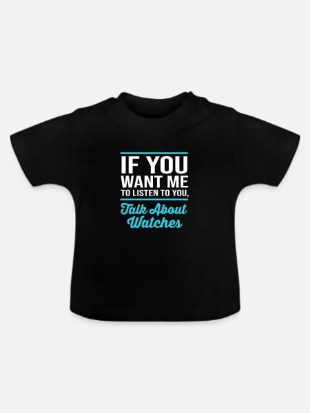 Uhr Uhrwerk - Baby Bio-T-Shirt mit Rundhals - Schwarz